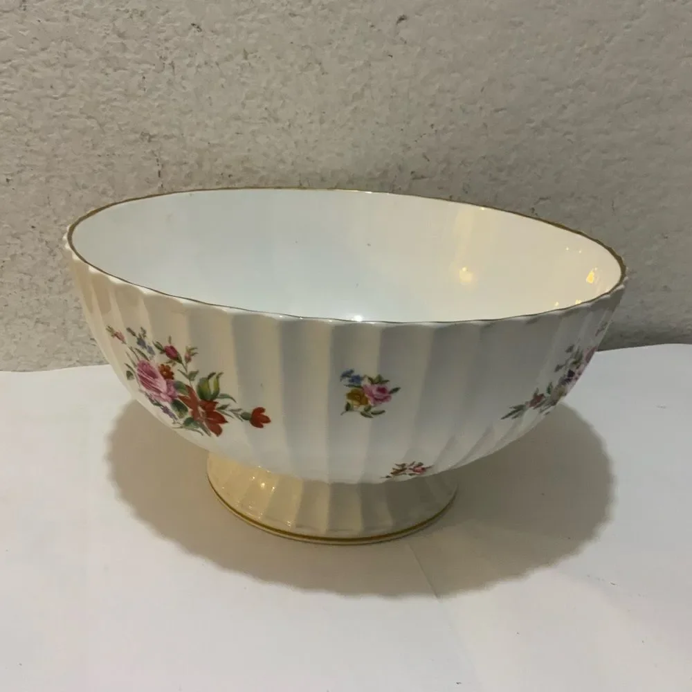 Royal Worcester Witley Garden Centerpiece Large Fruit Bowl Footed Flowers